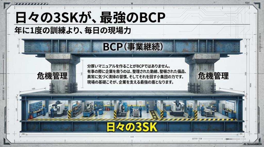 日々の3SK(整理整頓清掃・危機管理)がBCPを支える