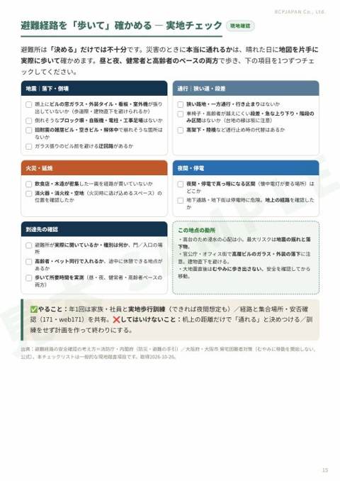 詳細版 15ページ目:避難経路を歩いて確認